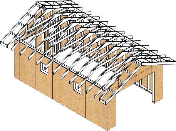 стропила каркасного гаража