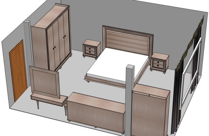 Грамотное планирование мебели в спальне